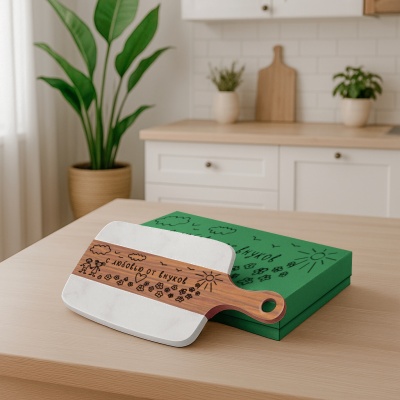 Разделочная доска подарочная "С любовью от внуков" в подарочной коробке