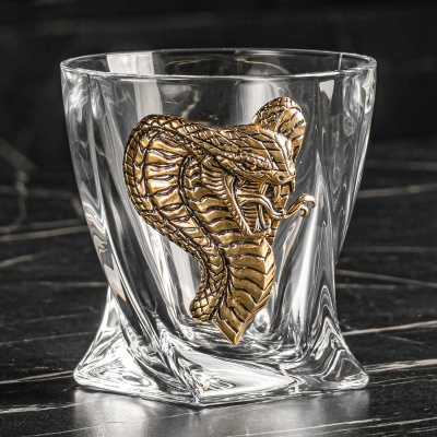 Набор 4 бокала для виски "Голова Кобры", в коробке из дизайнерского картона