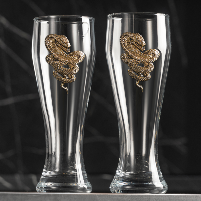 Набор 2 бокала для пива "Кобра", в подарочной коробке