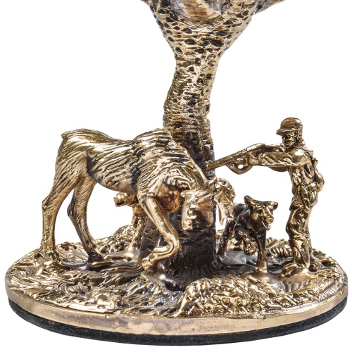 Набор 2 бокала для коньяка "Охота на Вепря" и "Охота на Лося", в шкатулке из массива