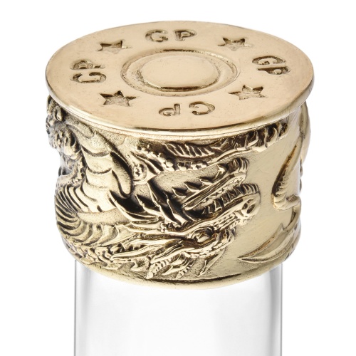 Набор 4 бокала для коньяка (Р) "Дракон на шаре",6 стопок патрон "Дракон", в деревянной шкатулке.