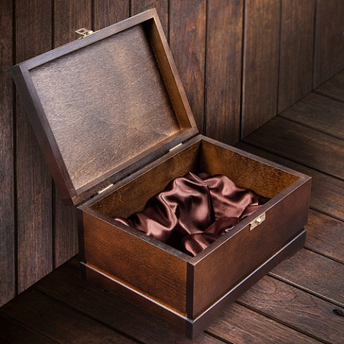 Бокал для коньяка Тигр 420 мл в деревянной шкатулке