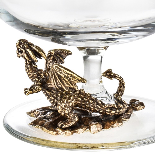 Подарочный набор из 4 бокалов для коньяка "Дракон" в подарочной коробке