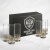 Набор из 6-ти стопок Сиде с накладками Герб РФ в черной подарочной коробке с печатью Победное слово