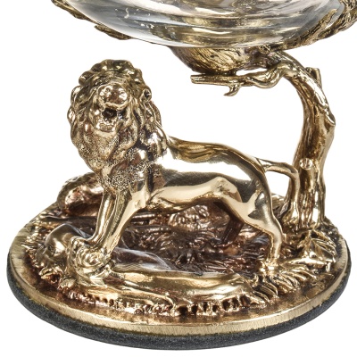 Набор из 6-х бокалов для коньяка Звери 310 мл в деревянной шкатулке из массива