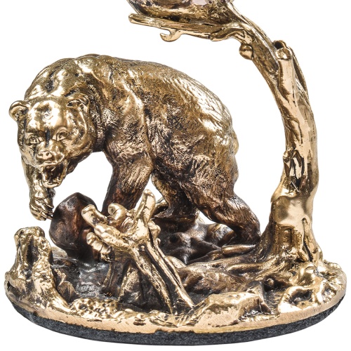 Набор 2 бокала для коньяка "Тигр" и "Медведь Гризли", в шкатулке из массива