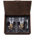 Набор бокалов для виски Квадро ( 2 шт.) с накладкой "Лев" в деревянном футляре