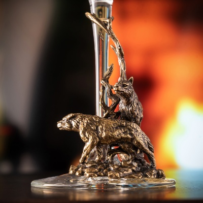 Бокал для вина "Волки" в картонной коробке