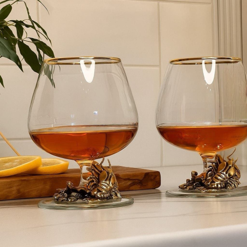 Набор из 2-х бокалов для коньяка "Рак" в черной подарочной коробке