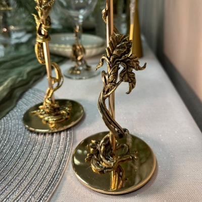 Подсвечник Ирис малый в черно белой коробке