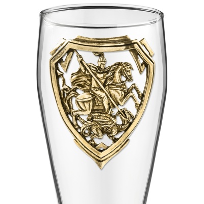 Набор 4 бокала для пива, накл. "Георгий Победоносец" ВЕЛИКАЯ РОССИЯ ,в ч/б коробке