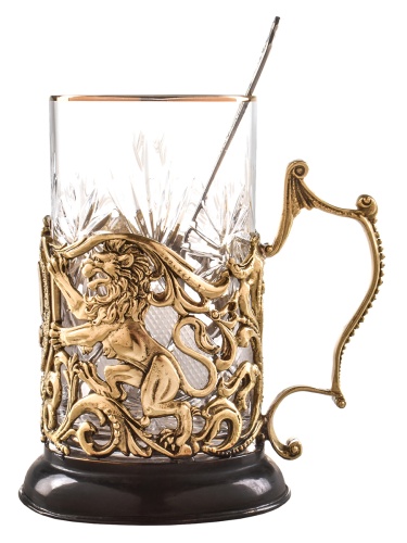 Подстаканник ручной работы С Юбилеем 80 лет в черной подарочной упаковке