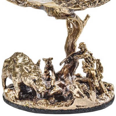 Набор 2 бокала для коньяка "Охота на Вепря" и "Охота на Кабана", в шкатулке из массива