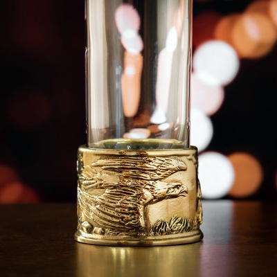 Набор из 2-х стопок Патрон Орел с латунным основанием в подарочной коробке