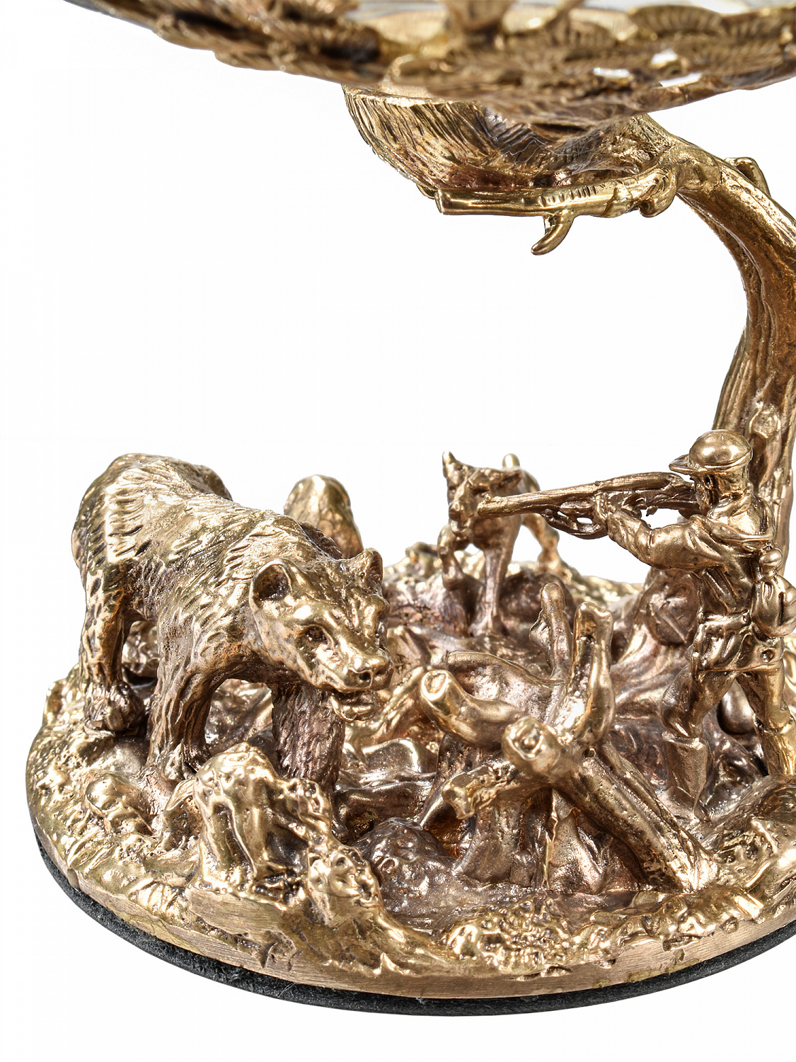 Набор бокалов для коньяка со штофом Охота в большом футляре с накладкой Настоящий мужчина