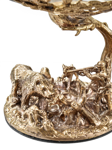 Набор бокалов для коньяка со штофом Охота в большом футляре с накладкой Настоящий мужчина