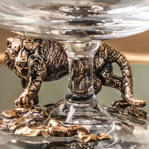 Подарочный набор из 4 бокалов для коньяка "Лев,Тигр, Волк, Медведь" в картонной коробке